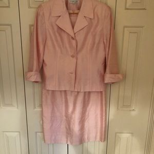 Light pink raw silk sleeveless dress and jacket